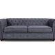 Sofa Chesterfield Asti 3-Sitzer, Couch 3-er, Glamour Design, Couchgarnitur, Sofagarnitur, Holzfüße, Polstersofa - Wohnzimmer (Graphit (Capri 16))