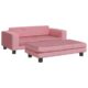 vidaXL Kindersofa mit Hocker, Couch für Kinder, Kindercouch mit runden Kanten, Kindersessel Minisofa Polstersofa Kindermöbel Sofa Kinderzimmer, Rosa Samt