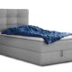 Boxspringbett Best Mini mit Bettkasten und Matratzentopper - Einzelbett mit Bonell-Matratze und Topper, Polsterbett, Bett, Schlafzimmer (120 x 200 cm, Grau (Inari 91))