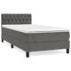 vidaXL Boxspringbett mit Matratze Bett Polsterbett Bettrahmen Bettgestell Lattenrost Einzelbett Hotelbett Schlafzimmerbett Dunkelgrau 90x200cm Samt