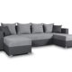 Wohnlandschaft mit Schlaffunktion Beno - U-Form Couch, Ecksofa mit Bettkasten, Couchgranitur mit Bettfunktion, Polsterecke, Big Sofa, Polstergarnitur (Dunkelgrau + Grau (Cayenne 1118 + Enjoy 21))