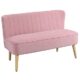 HOMCOM 2-Sitzer Stoffsofa Polstersofa Doppelsofa Sitzmöbel Loungesofa Holz Samtartiges Polyster Schaumstoff Rosa 117 x 56,5 x 77 cm