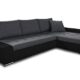 Ecksofa mit Schlaffunktion Faris - Couch mit Bettkasten, Big Sofa, Sofagarnitur, Couchgarniitur, Polsterecke, Bett (Schwarz + Graphit (Madryt 1100 + Inari 94), Ecksofa Rechts)