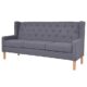 vidaXL Sofa 3-Sitzer Dreisitzer Stoffsofa Polstersofa Loungesofa Couch Polstermöbel Wohnzimmersofa Designsofa Stoff Grau Holzgestell