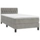 vidaXL Boxspringbett mit Matratze Bett Polsterbett Bettrahmen Bettgestell Lattenrost Einzelbett Hotelbett Schlafzimmerbett Hellgrau 90x200cm Samt