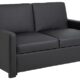 AC Design Furniture Maika Bettcouch in Schwarzem Kunstleder, 2-Sitzer Sofa mit Schlaffunktion und Armlehnen, Verstellbare Rückenlehne, Polstersofa mit Schwarzen Holzbeinen, B: 153 x H: 84 x T: 98 cm