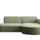 Kaiser Möbel Ecksofa Modena Studio Parma - Modern Design Couch, Sofagarnitur, Couchgarnitur, Polsterecke, freistehend, Stoff Dicker Cord Poso Hellgrün Rechts