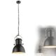 Globolightings Schwarze Hängeleuchte im Industriestil - Pendelleuchte Schwarz Vintage Industrial Esszimmer Hängelampe Küche - Restaurant Lampe – Industrielampe – Metall - 27 cm