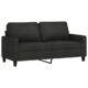 Tidyard 2-Sitzer-Sofa,Loungesofa Couch mit Armlehnen Schlafsofa Rückenkissen,Schlafsessel Wohnzimmersofa Designsofa Stoffsofa Metallgestell,Sitzmöbel Zweisitzer,158 x 77 x 80 cm (B x T x H) Schwarz