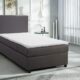 Kuechen-preisbombe Boxspringbett Hotelbett 90x200 Bonellfederkern Bett mit Topper Paxos II grau