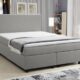 Kuechen-preisbombe Boxspringbett Hotelbett 140x200 Bonellfederkern Bett mit Topper Paxos 1 hellgrau