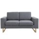 HOMCOM Polstersofa Stoffsofa Sitzmöbel Fernsehsessel Kissen Armlehne Leinen dunkelgrau 145 x 82 x 78 cm