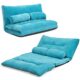 RELAX4LIFE Bodensofa Klappbar, Schlafsofa inkl. 2 Kissen, 3 in 1 Schlafsessel mit 6-stufig Verstellbarer Rückenlehne, Klappsofa mit Bettfunktion, Sofabett für Wohnzimmer Schlafzimmer (Blau)