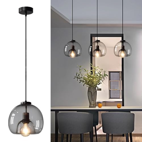 SENFAY Vintage Pendelleuchte Esstisch hängelampe schlafzimmer pendelleuchte glas pendelampe küche Retro Esstischlampe, Wohnzimmerlampe Küchenlampe Inklusive 4W Warm E27 LED-Glühbirne