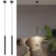 ACMHNC LED Pendelleuchte, 2 Stück Zylinder Hängelampe Schwarz für Wohnzimmer Nachttisch Esszimmer, Moderne Deckenlampe Pendellampe Höhenverstellbar, Warmweiß,Hängeleuchte Schlafzimmer, 30cm