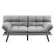 RELAX4LIFE Klappsofa mit Schlaffunktion, Klappbares Schlafsofa, Couch mit Verstellbarer Rückenlehne Armlehnen, Sofabett mit Liegefläche von 182 x 106,5 cm, Sofa für Wohnzimmer Gästezimmer (Grau)