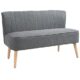 HOMCOM 2-Sitzer Stoffsofa Polstersofa Doppelsofa Sitzmöbel Loungesofa Holz Schaumstoff Hellgrau 117 x 56,5 x 77 cm