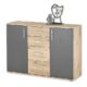 Stella Trading 1040 Sideboard in Grau, Viking Oak Optik - Moderne Kommode mit Schubladen und viel Stauraum - 120 x 84 x 35 cm (B/H/T)