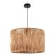 Paco Home Pendelleuchte Esstisch Papier Boho Hängelampe Esszimmer Lampe E27 Hängeleuchte Rattan, Farbe:Natur (Ø32cm), Leuchtenart___Farbe:Pendelleuchte - Schwarz