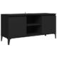 vidaXL TV Schrank mit Metallbeinen Lowboard Sideboard Fernsehschrank Fernsehtisch TV Möbel Tisch Board HiFi-Schrank Schwarz 103,5x35x50cm