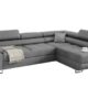 KREATIVE FURNITURE & DESIGN Ecksofa Miami ecksofa mit schlaffunktion und bettkasten, Wohnzimmer ecksofa, Ecksofa mit Bettkasten, Ecksofa in L-Form (Casablanca 2314) (Grau, rechte Ottomane)