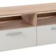 TV Lowboard Fernsehschrank Fernsehtisch Board Bank Rack | Dekor | Braun | Weiß | Holzoptik | Eiche Sonoma | 2 Fächer | 2 Klappen | BxHxT: 95x35x36 cm