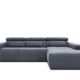 DOMO. collection Ecksofa Brandon, Sofa mit Rückenfunktion in L-Form, Polsterecke, Eckgarnitur 285 x 175 x 98 cm (BxTxH), dunkelgrau