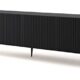 BIM Furniture Lowboard TV Schrank Ravenna B 4D 200 cm gefräste dekorierte MDF-Fronten auf schwarzen Metallbeinen Stehen Unterschrank Fernsehschrank TV Board Sideboard HiFi-Tisch (Schwarz Matt)