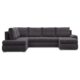 Mebligo - Ecksofa mit Schlaffunktion und Bettkasten Tokio II PRO, 300 cm Breit, Wohnzimmer Eckcouch Ottomane Links, Sofa Cord mit Bettfunktion - Sofa Grau (Poso 022)