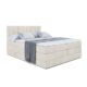 ALTDECOR Boxspringbett mit H3 Matratze-Bonellfederung, H4 Multipocket-Matratze (20 cm hoch) PUR, Topper (5 cm hoch), Polsterbett mit Kopfteil und Bettkasten - OTTA King - 180x200 - Beige Samt