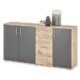 BC 1040 Sideboard in Grau, Viking Oak Optik - Moderne Kommode mit Schubladen und viel Stauraum - 160 x 84 x 35 cm (B/H/T)