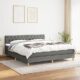 KOIECETA Boxspringbett mit Matratze Dunkelgrau 160x200 cm Stoff