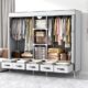 Anmas Power Kleiderschrank 185 x 45 x 175 cm (Grey-White)