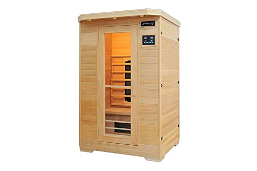 Ivar-2 LUXUS 2 Pers. Sauna Infrarotkabine & Infrarotsauna/Infrarot Wärmekabine + Radio + Ionizer + Leselampe ALL IN + 1750 Watt