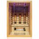 Dewello® Infrarotkabine Infrarotsauna Milton 135x105 für 1-2 Personen aus Hemlock Holz mit Vollspektrumstrahler, LED-Farblicht Sternenhimmel und Steinwand, Bluetooth, FM,MP3,USB