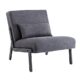 Mingone Sessel Einzelsofa Cocktailsessel Modern Loungesessel 1 Sitzer Polstersofa Leinen Stoff mit Schwarz Metallbeinen für Wohnzimmer Schlafzimmer bis 120kg,Dunkelgrau