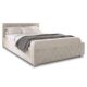 Juskys Polsterbett Nizza 180x200 cm Samt mit Stauraum, LED Beleuchtung & Lattenrost - Chesterfield Steppung & Kopfteil - Bett Bettgestell - Beige